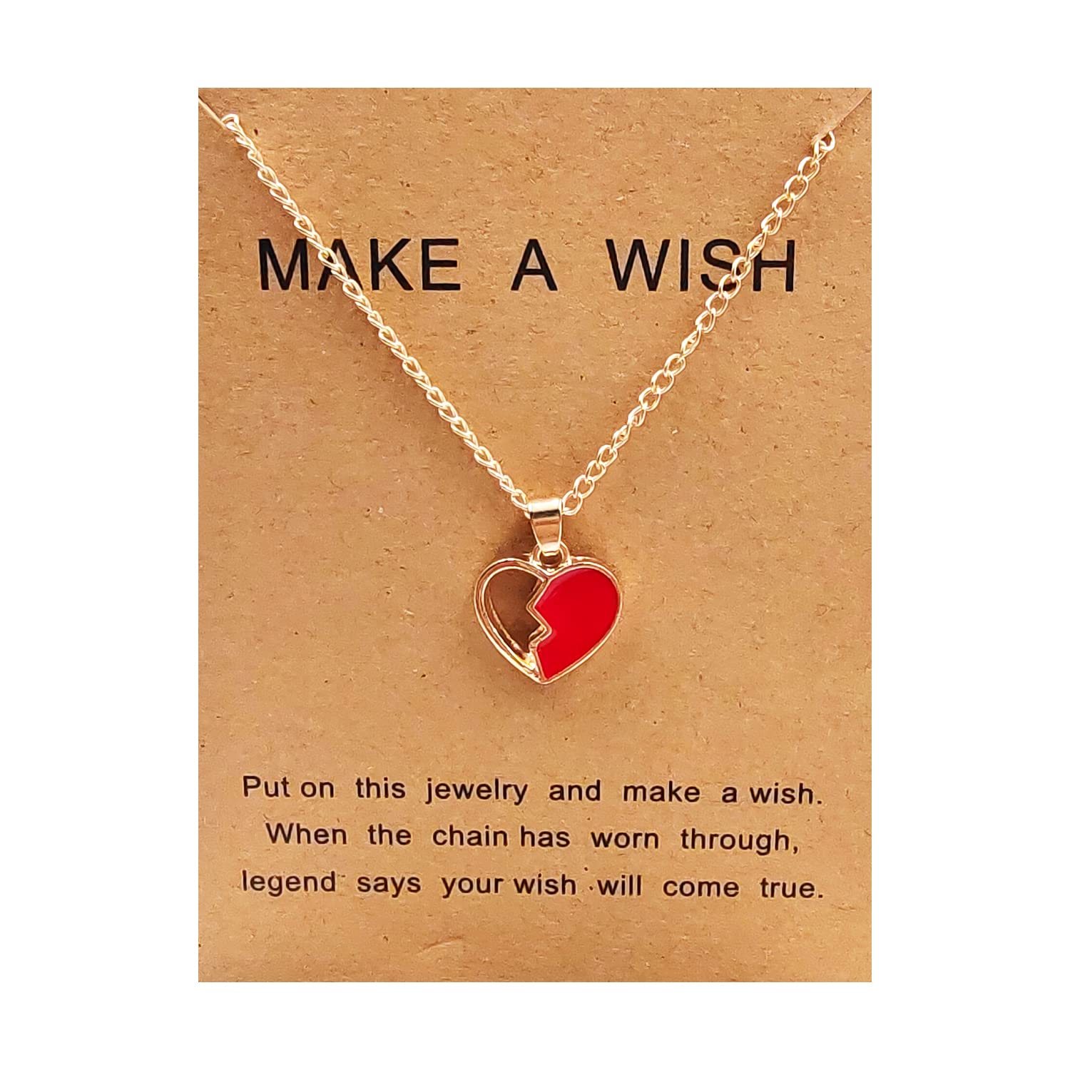 Heart Necklace for Women & Girls - Make a Wish Preppy Jewelry, Colorful Y2K Necklace with Message Card - Perfect Gift for Birthdays, Anniversaries & Valentine's Day