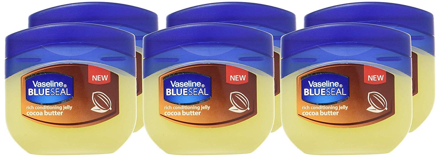 Vaseline Cocoa Butter Deep Moisturizing Petroleum Jelly - Travel Size 1.7 Oz (6 Pack) for Dry Skin Care, Lip Balm & Cuticle Treatment - Perfect for Handbag, Gym Bag & Travel Essentials