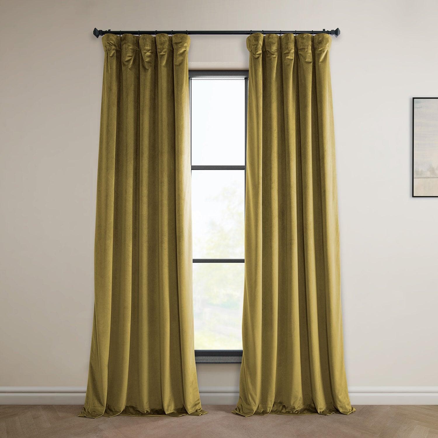 Peat Green Heritage Plush Velvet Blackout Curtains for Bedroom - Thermal Insulated Soundproof Drapes for Living Room & Nursery (84 Inch Length)