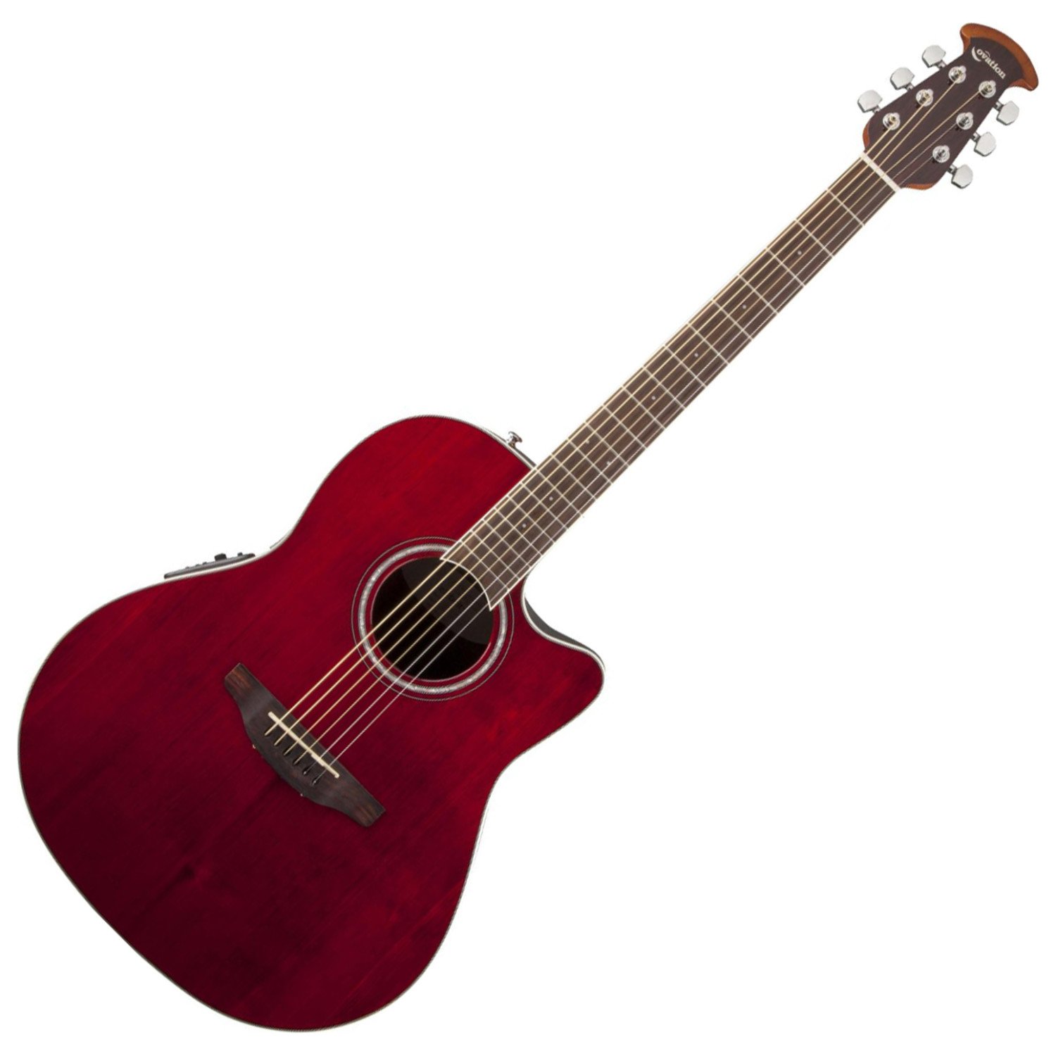 Ovation 6 String Acoustic-Electric Guitar for Right Handed Players - Ruby Red (CS24-RR) | Perfect for Stage Performances, Studio Recording & Live Gigs