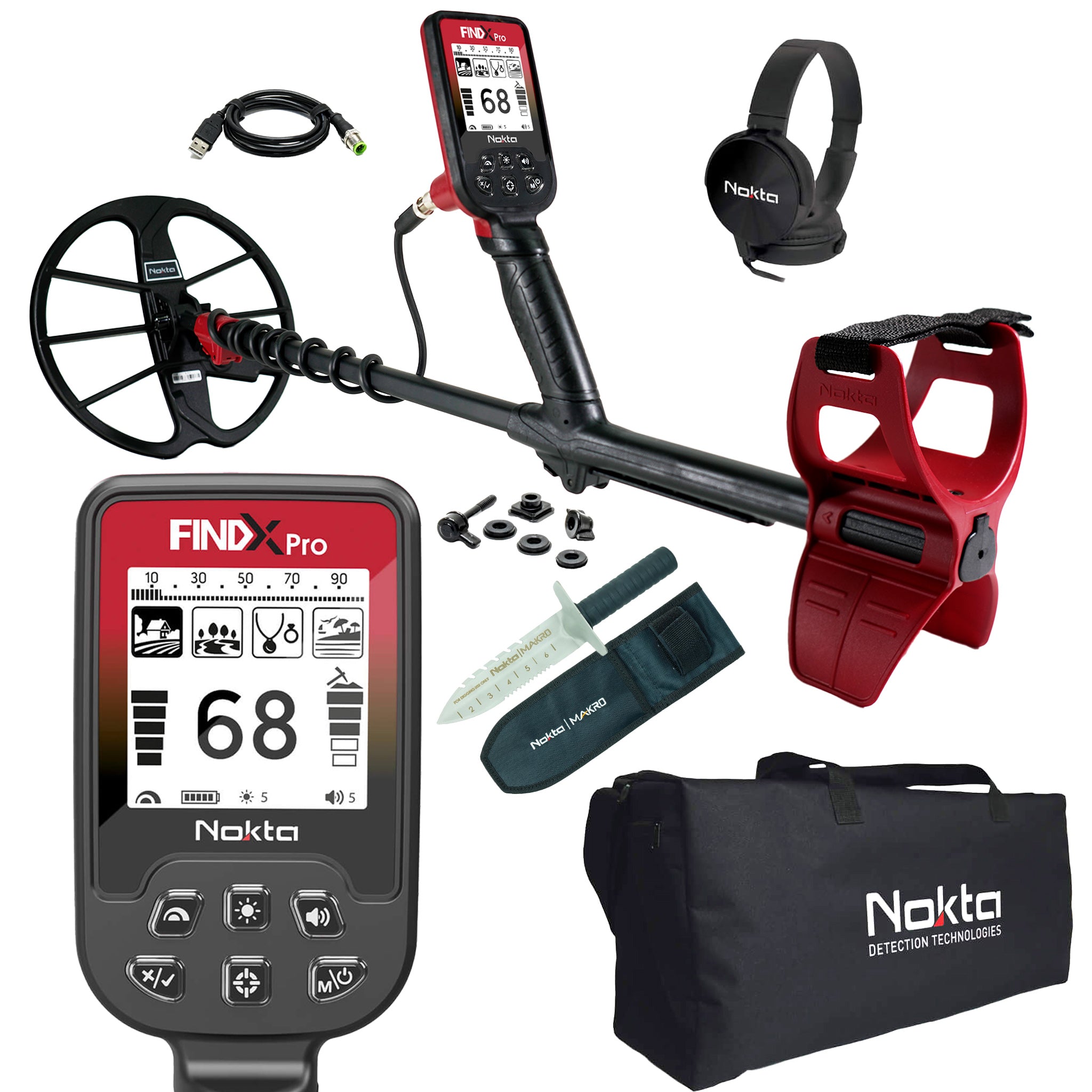 Nokta FINDX Pro Waterproof Metal Detector for Adults & Kids - Gold & Treasure Hunting on Beach, Park & Outdoor Adventures