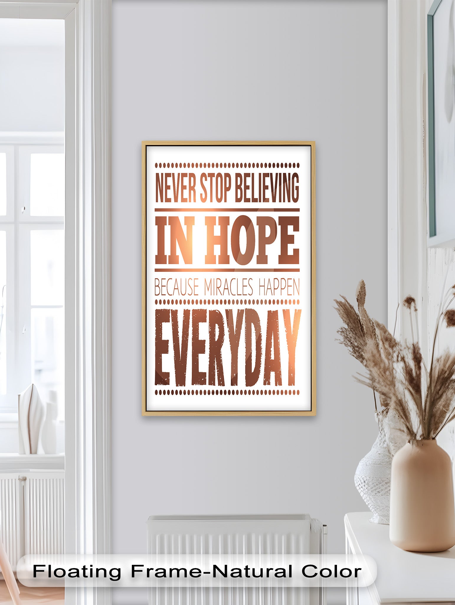 Inspiring 'Believe in Hope' Motivational Oil Painting - Uplifting Wall Art for Home, Office & Meditation Space