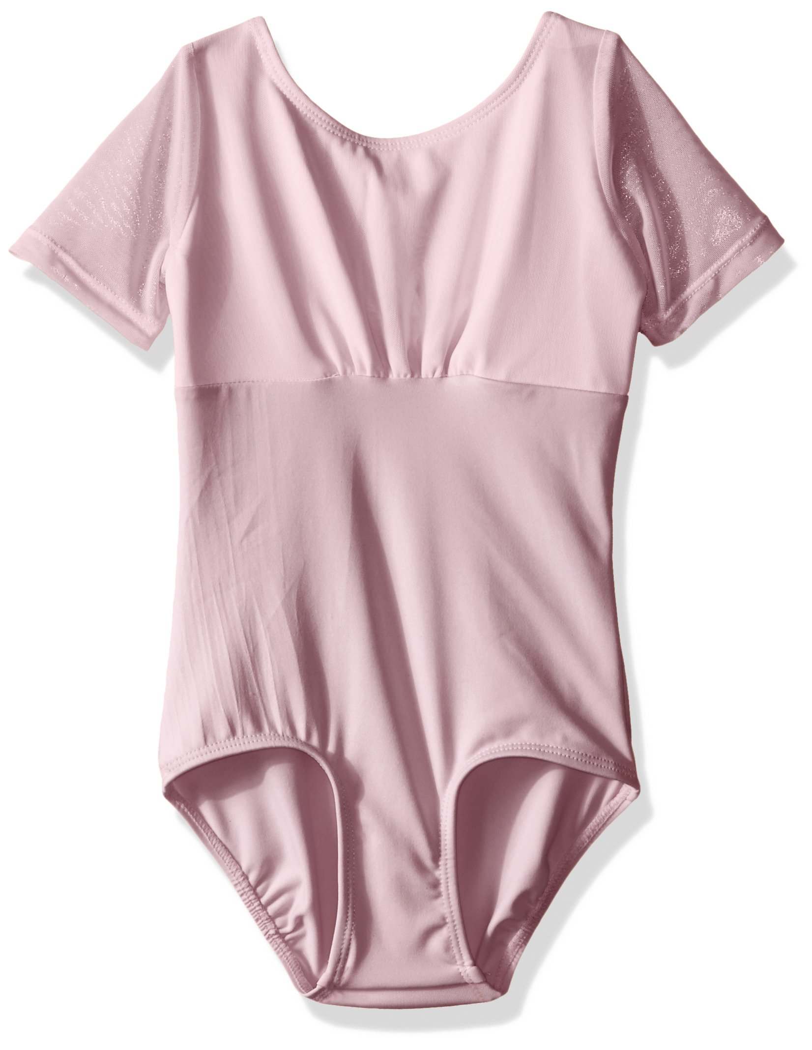Danskin Girls' Short Sleeve Leotard - Ballet Dance Gymnastics Leotard for Kids - Comfortable Stretch Fabric for Dance Class & Performance