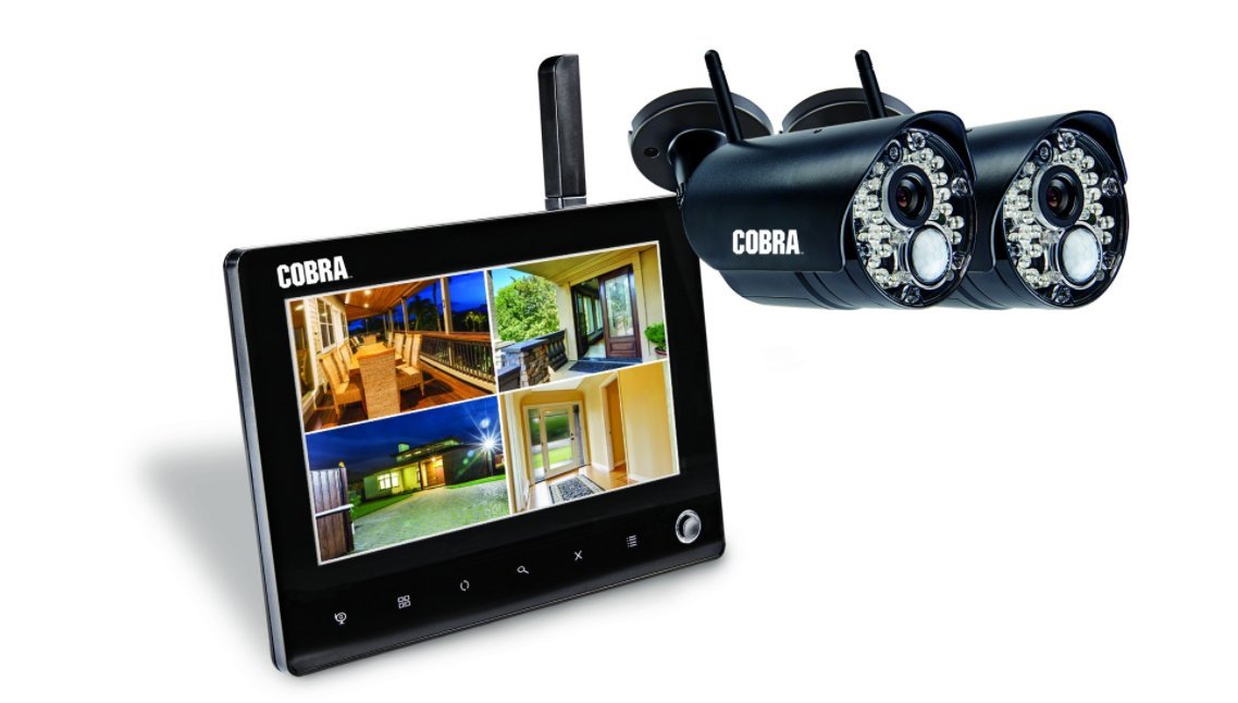 Cobra 4 Channel Wireless Security Camera System with 2 HD Cameras & 7