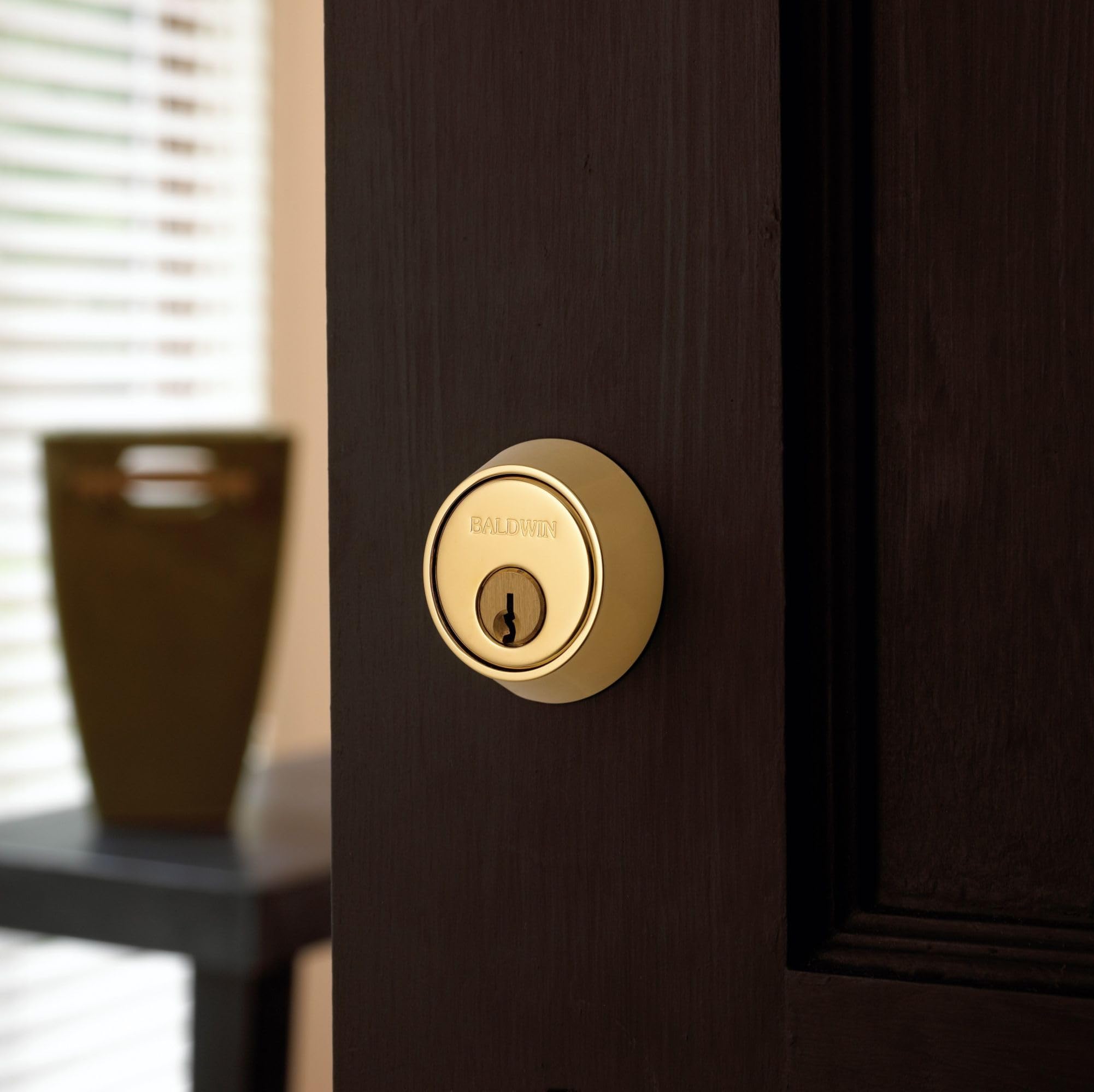 Baldwin Hardware 8011.190 Single Cylinder Deadbolt Lock - High Security Door Lock for Home & Office Use