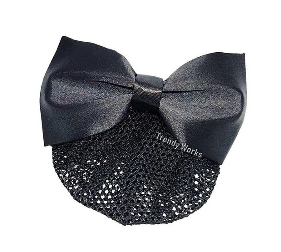 Trendy Black Bow Juda Net Barrette Hair Clip - Elegant Bun Cover Hair Accessories for Women & Girls (1 Piece) | Perfect for Weddings, Parties & Everyday Style