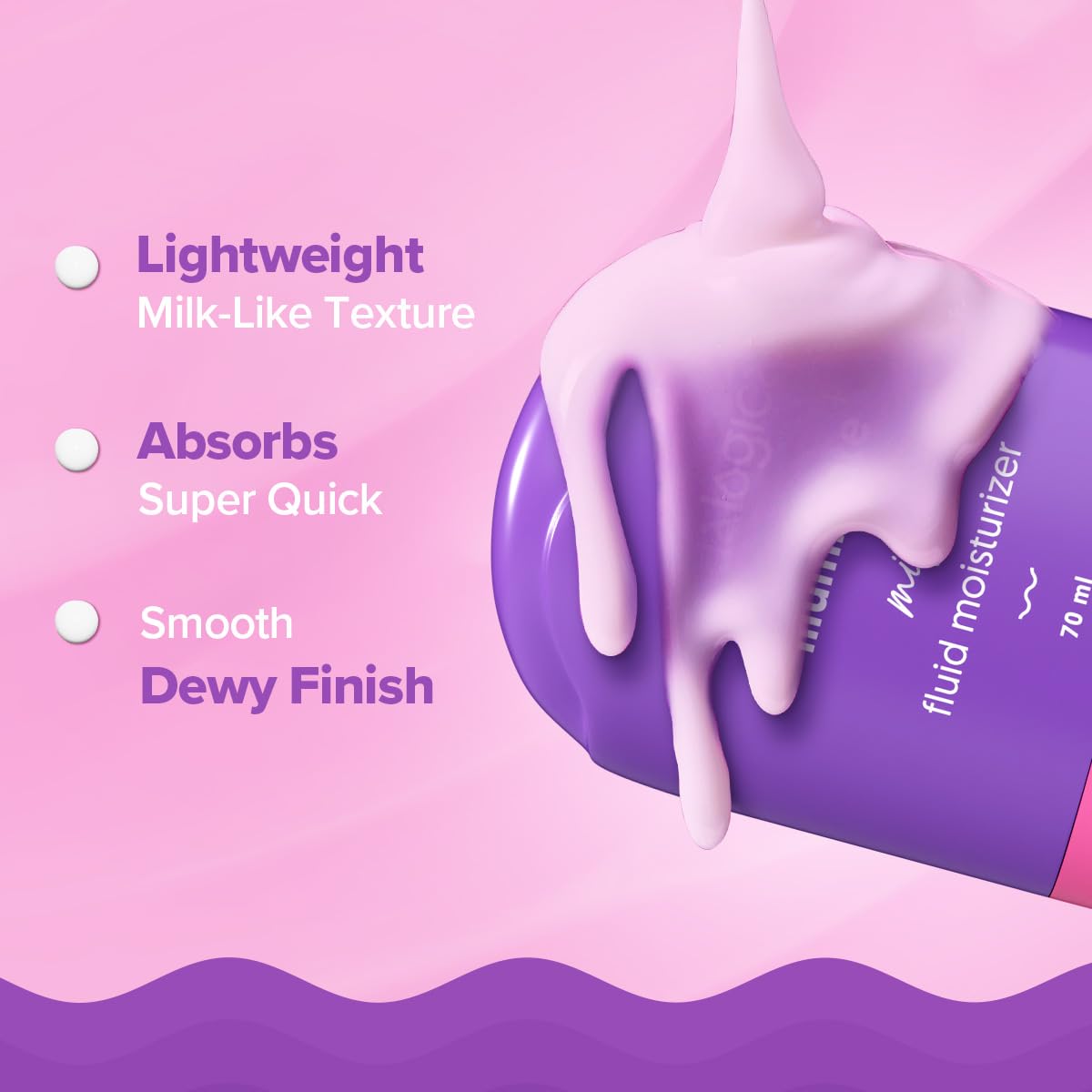 Aqualogica Illuminate + Milk Fluid Moisturizer with Wild Berries & Alpha Arbutin – Lightweight Hydrating Face Cream for Oily to Combination Skin | Brightens & Evens Skin Tone | 48-Hour Deep Moisturization | Non-Sticky Formula | 70ml | Perfect for Daily Skincare Routine & Glow Boosting