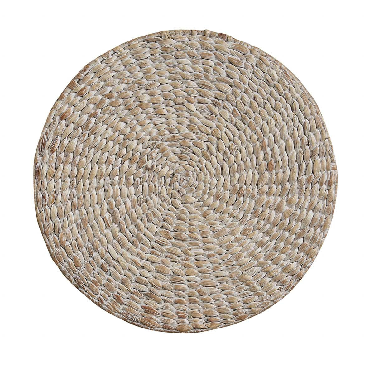 White Hyacinth Braided Round Placemats Set of 4 - Natural Woven Table Mats for Dining, Kitchen, or Party Decor - Perfect for Home, Restaurants, and Events