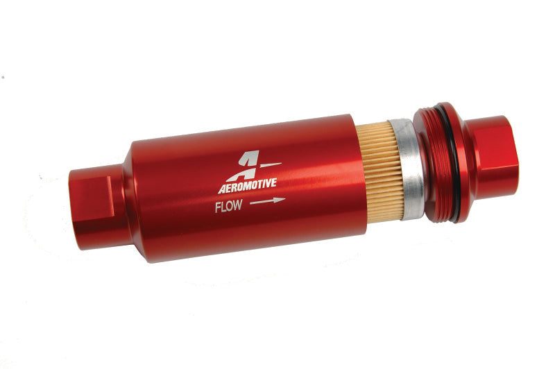 Aeromotive AN-10 Inline Fuel Filter with 10 Micron Fabric Element - High Performance Fuel Filtration for Racing, Off-Road & High-Performance Vehicles