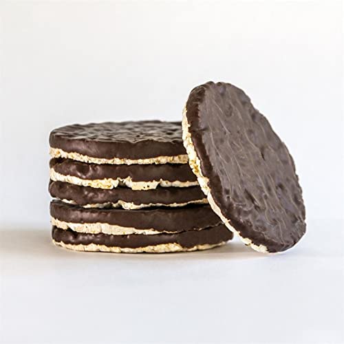 Organic Rice Cakes with Milk Chocolate - Dairy Free, Gluten Free, Kosher Certified, Low Calorie Healthy Snacks - 3.1 oz (Pack of 16) - Perfect for School Lunches, Office Snacks & On-the-Go Energy Boost