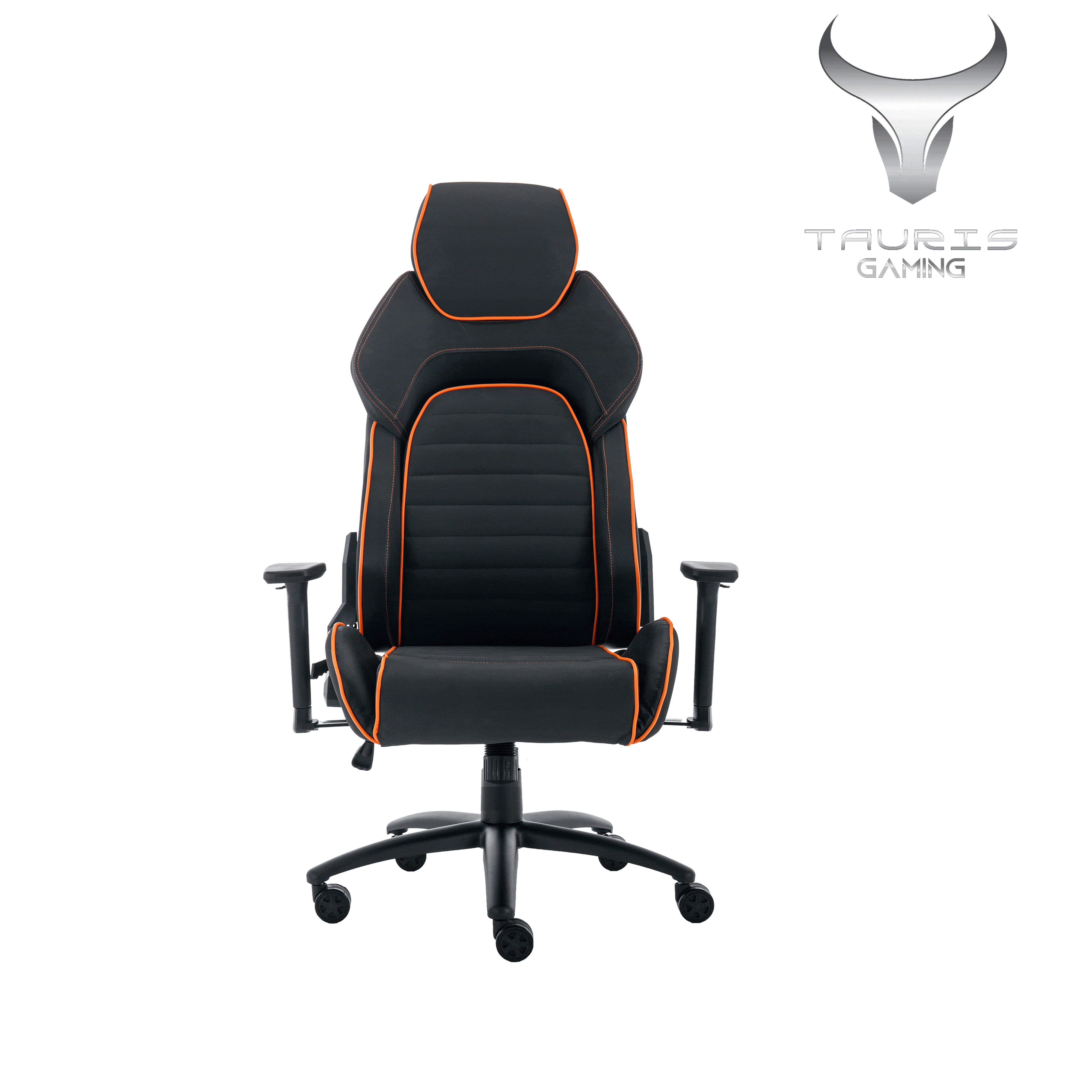 Premium Ergonomic Gaming & Office Chair with Adjustable Armrests - Black & Orange by Tauris - Perfect for Long Work Hours & Intense Gaming Sessions