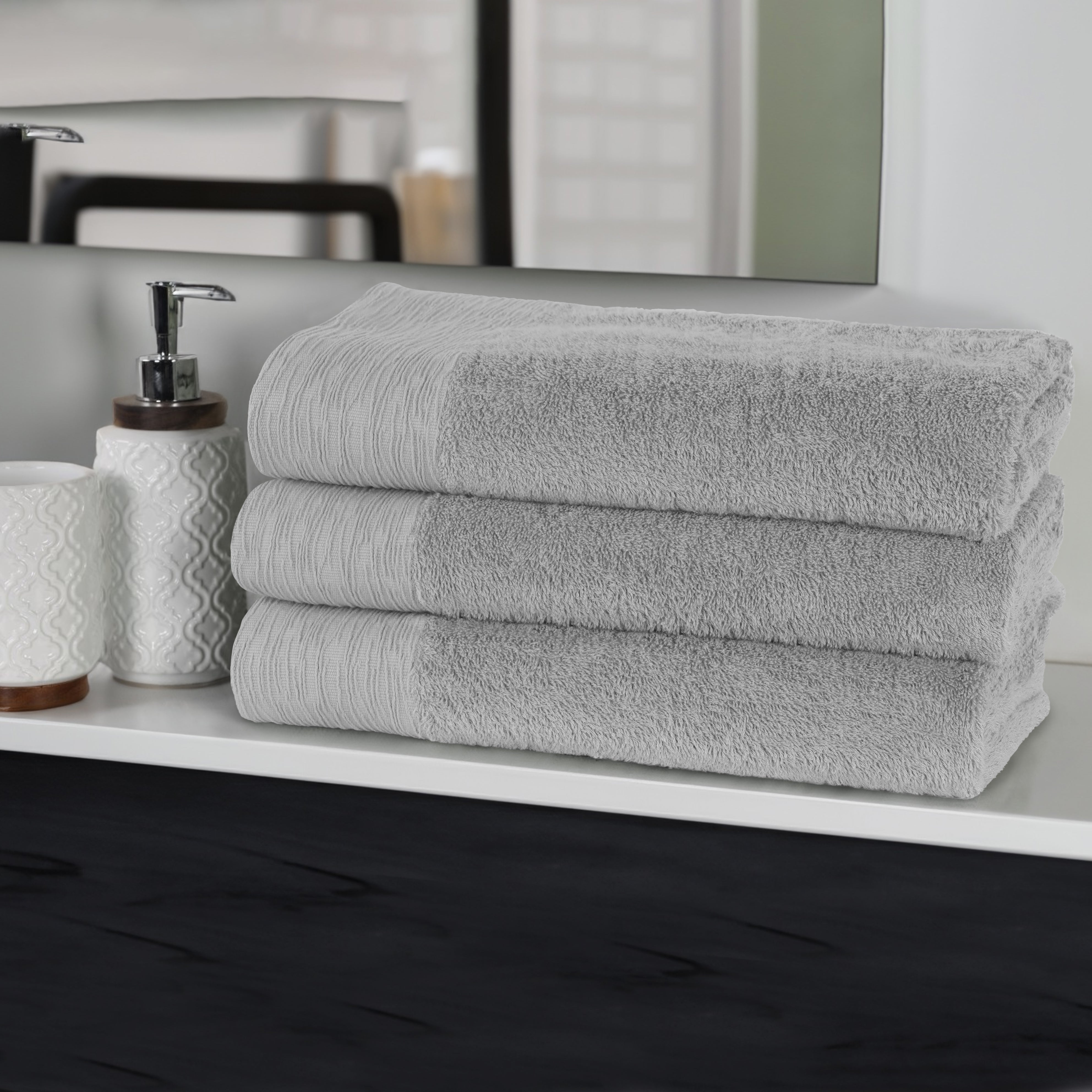 Bamboo Rayon Eco-Friendly Soft Bath Towel Set of 3 - Ultra Absorbent & Hypoallergenic for Spa, Gym & Luxury Bathroom
