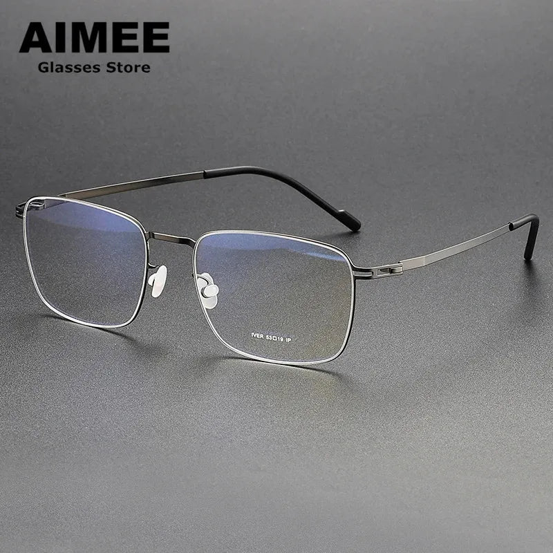 Aimee Women's Full Rim Square Stainless Steel Eyeglasses Frame 9225 - Lightweight & Durable for Work, Reading & Fashion Accessory