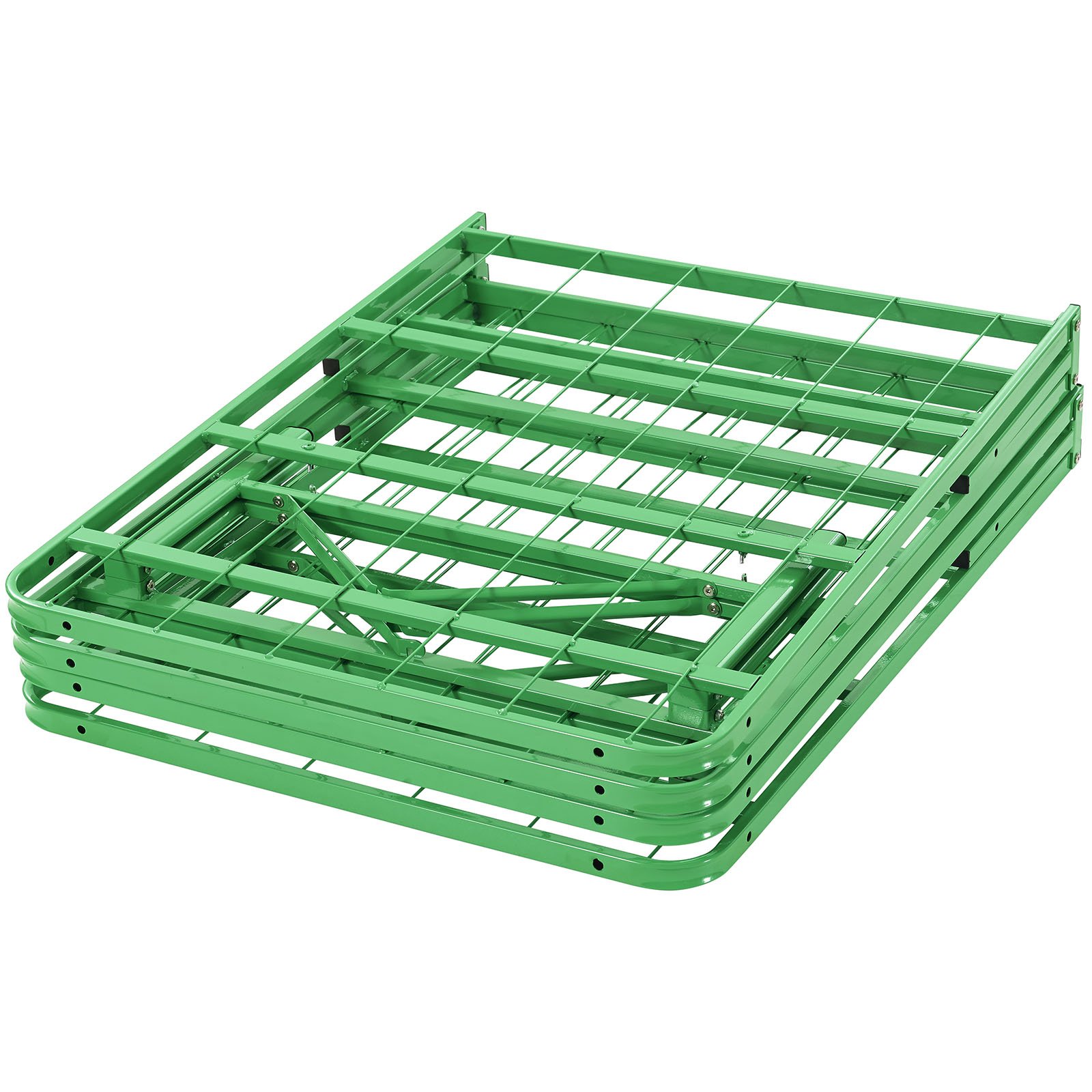 Modway Horizon Folding Metal Mattress Bed Frame - Queen Size, Green - Sturdy Box Spring Replacement for Bedrooms, Guest Rooms & Dorm Rooms