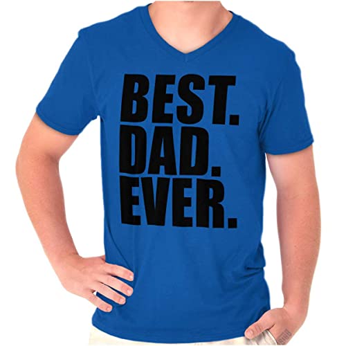 Best Dad Ever Cute V-Neck T-Shirt for Men - Brisco Brands Father's Day Gift - Perfect for Casual Wear, Family Outings & Special Occasions