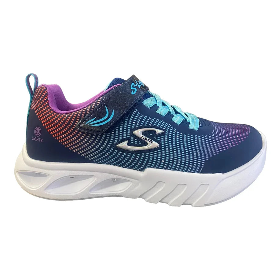 Skechers Men's Navy Multi S.Lights Flicker Flash Sneakers - Lightweight Running Shoes for Jogging, Walking & Gym Workouts