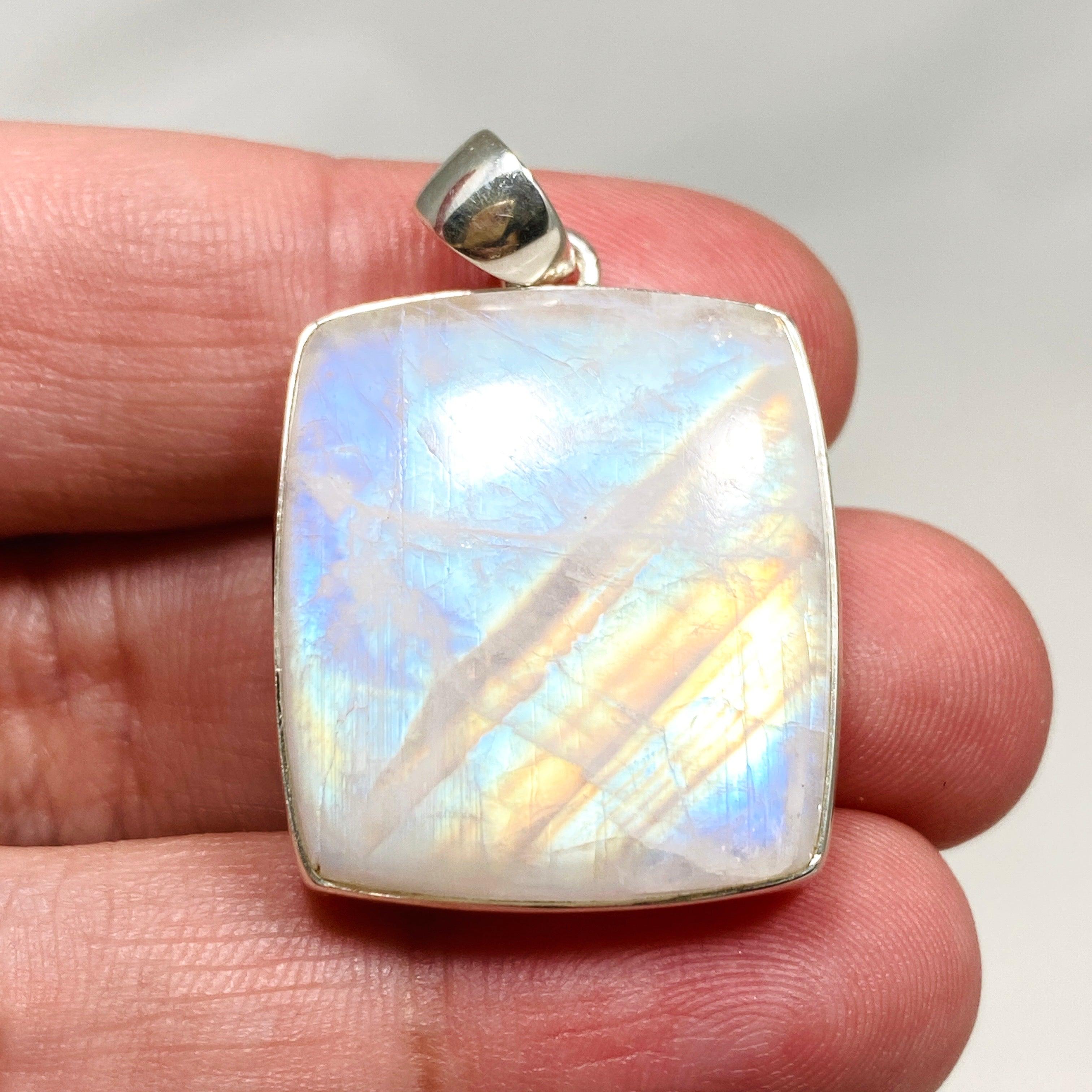 Moonstone Square Pendant Necklace - 925 Sterling Silver Jewelry for Women, Elegant Gift for Birthday, Anniversary & Special Occasions | Perfect for Boho, Hippie & Everyday Wear