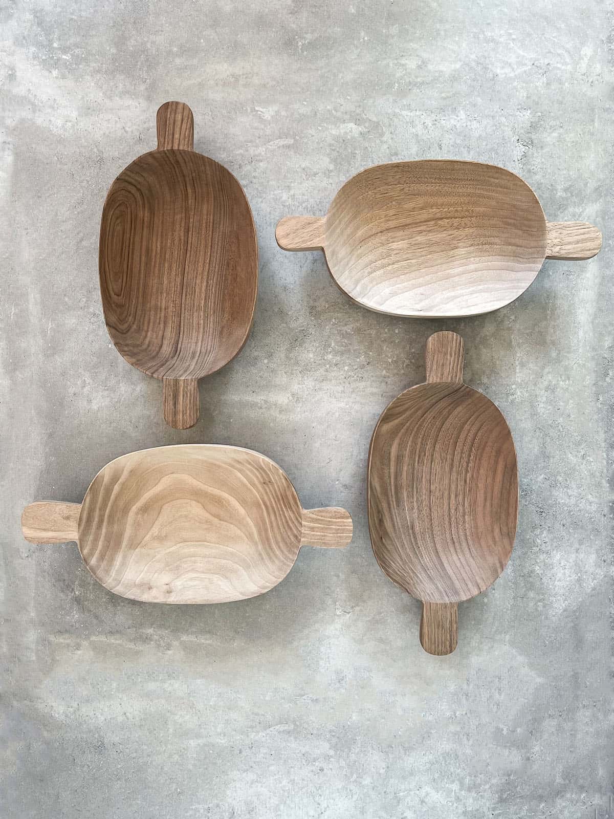 Premium Handcrafted Walnut Wood Bowl with Double Handles - Perfect for Serving Salads, Fruits, and Snacks - Elegant Kitchen & Dining Decor