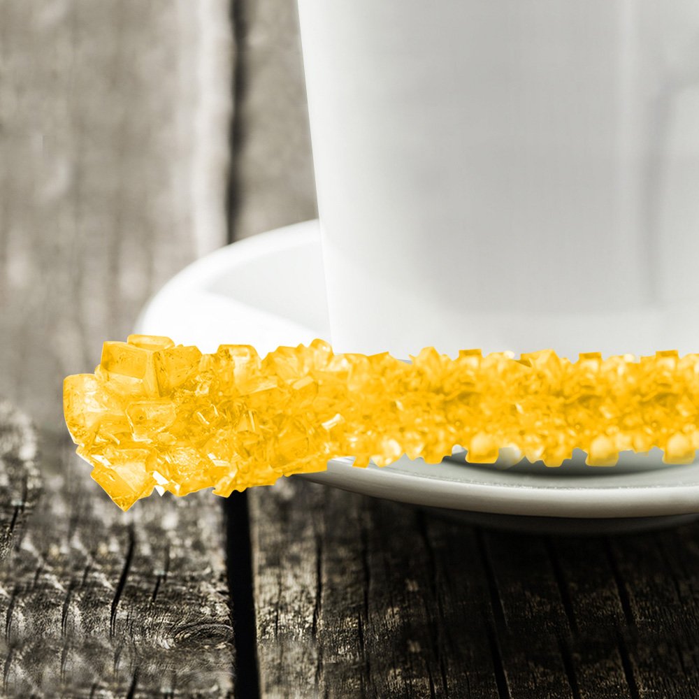 Extra Large Rock Candy Sticks - 144 Individually Wrapped Gold Lollipops | Bulk Candy for Parties, Candy Buffets, Weddings & Baby Showers | Perfect for Birthday Favors, Anniversary Celebrations & Special Events