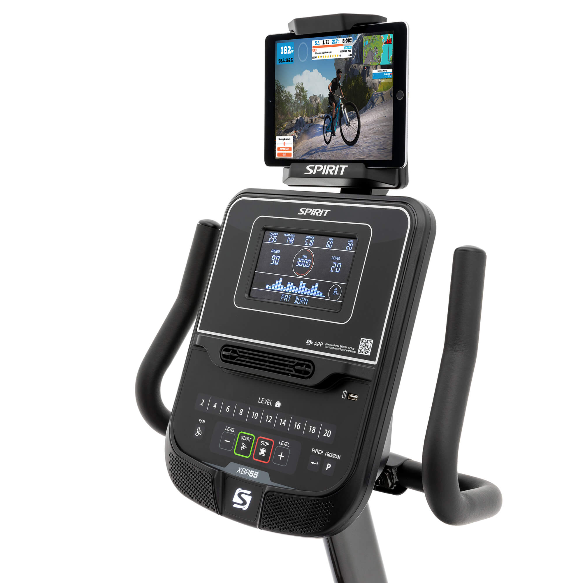 Spirit Fitness XBR55 Recumbent Exercise Bike for Home Gym - Low Impact Cardio Workout for Seniors & Rehabilitation