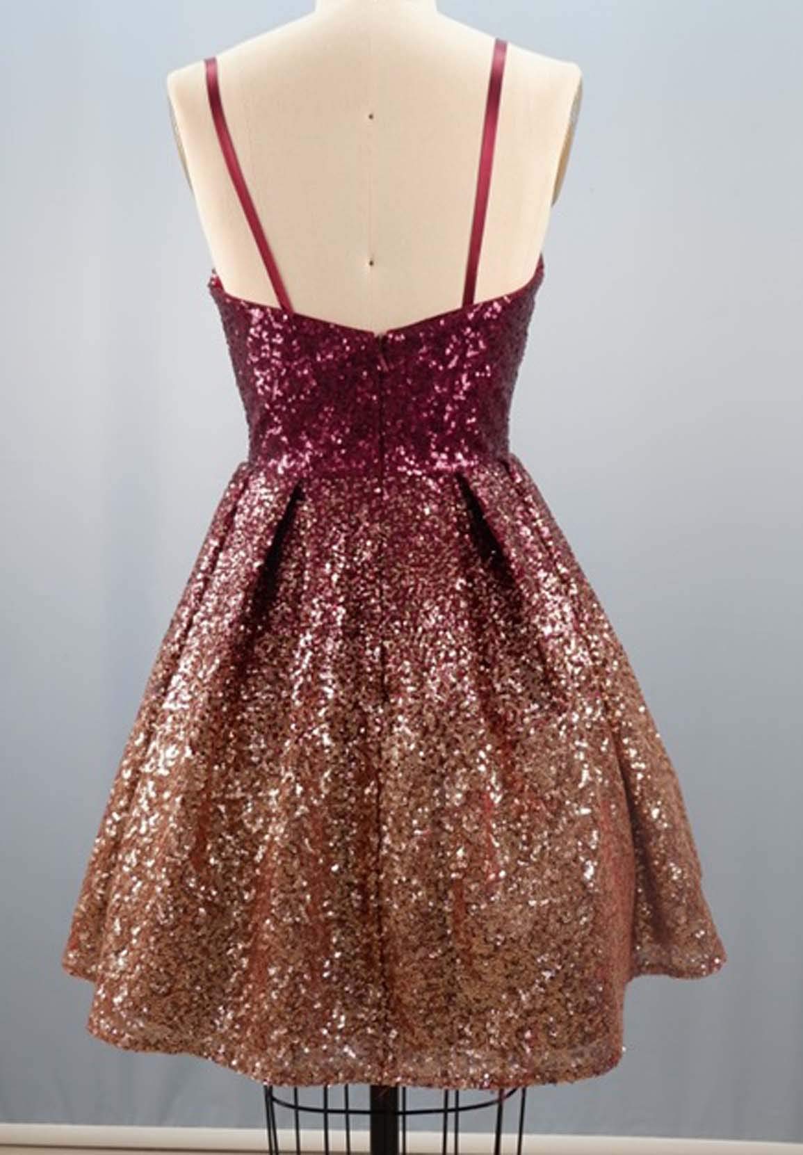 Elegant Women's Short Prom Dresses with Gradient Sequins - Perfect for Homecoming, Cocktail Parties & Special Occasions