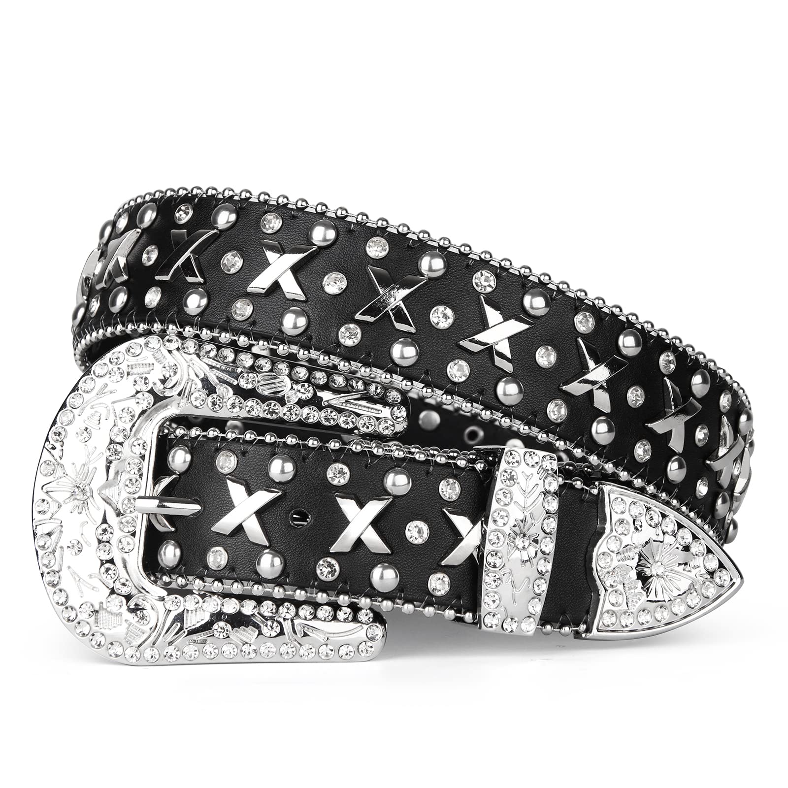 Sparkling Rhinestone Belts for Women - Western Cowgirl Studded Belt with Bling for Jeans & Pants | Perfect for Country Concerts, Rodeo Events & Western Fashion Outfits