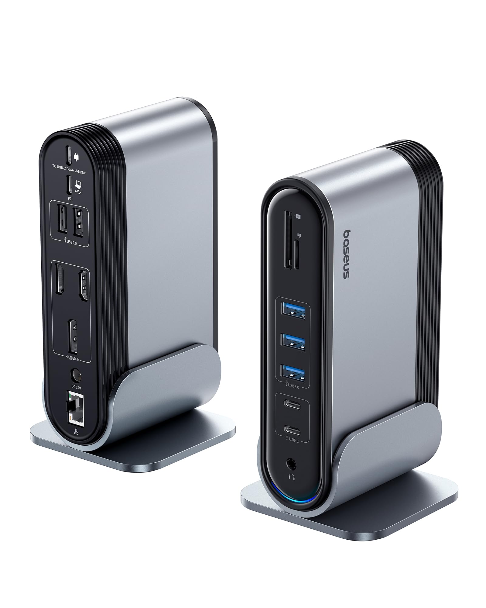 Baseus 17-in-1 USB C Docking Station with 4K HDMI, 2 DisplayPort, 100W PD Charging, USB 3.0, Ethernet Port, SD/TF Card Reader - Triple Monitor Setup for MacBook Pro/Air, Dell XPS, Surface Laptop (Home Office & Gaming Station)