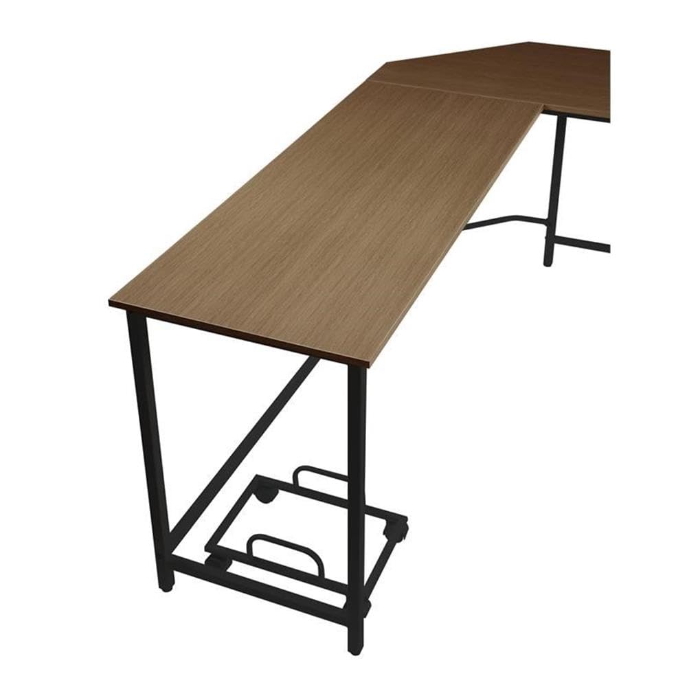 Acme Bambina Wooden Computer Desk with Monitor Stand - Black & Oak Finish - Home Office Workstation for Small Spaces | Perfect for Remote Work & Study