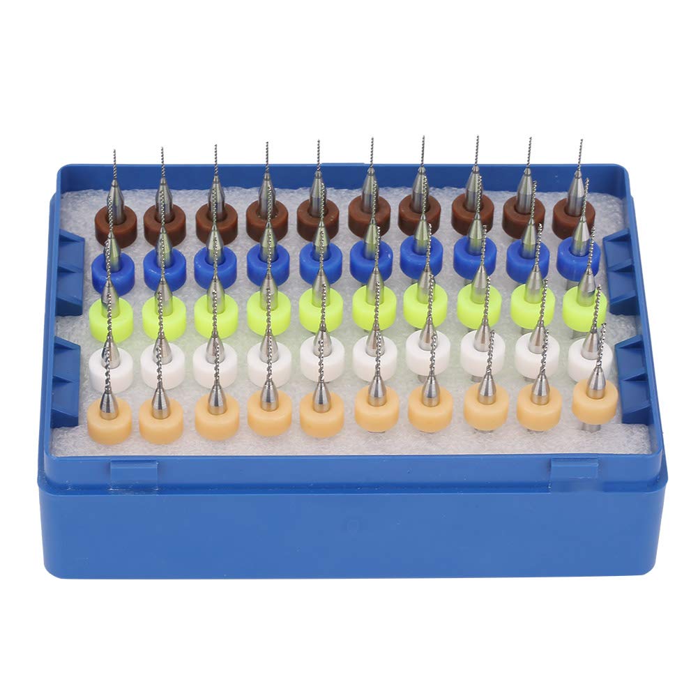 50Pcs 0.5-0.9mm Carbide Micro Drill Bit Set for PCB Circuit Board, Jewelry Making & Precision Engraving - High-Speed Steel Mini Drill Bits for DIY Crafts & Electronics Repair