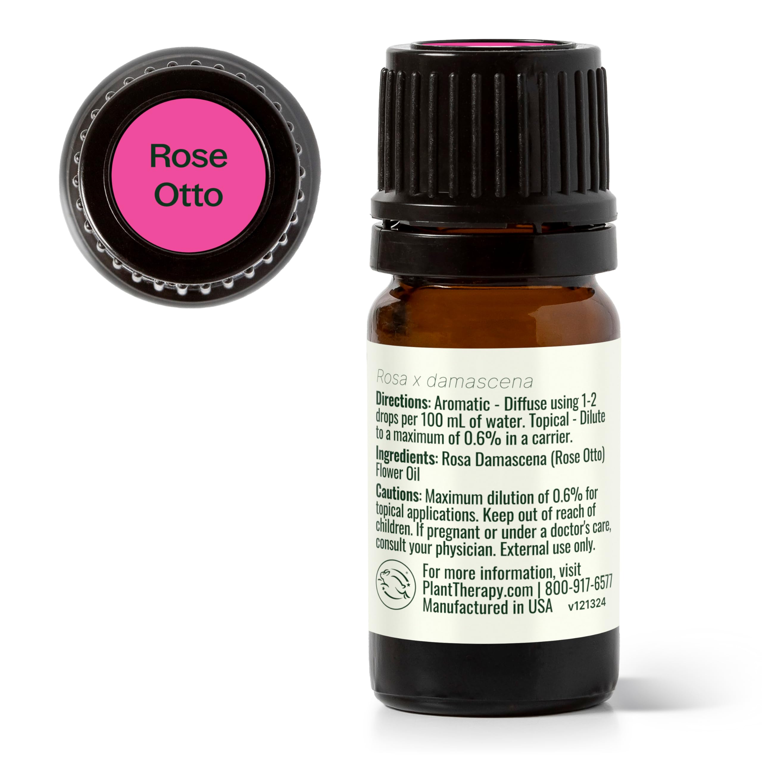 Plant Therapy Rose Otto Essential Oil 5 mL (1/6 oz) - 100% Pure, Undiluted, Therapeutic Grade for Aromatherapy, Massage & Skin Care | Natural Stress Relief & Emotional Balance