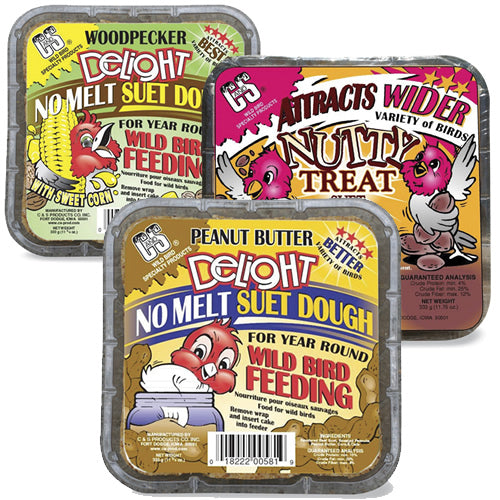 Woodpecker Suet Sampler - Set of 6 High Energy Bird Feed Cakes for Wild Birds - Perfect for Backyard Bird Feeding & Attracting Woodpeckers, Nuthatches & Chickadees