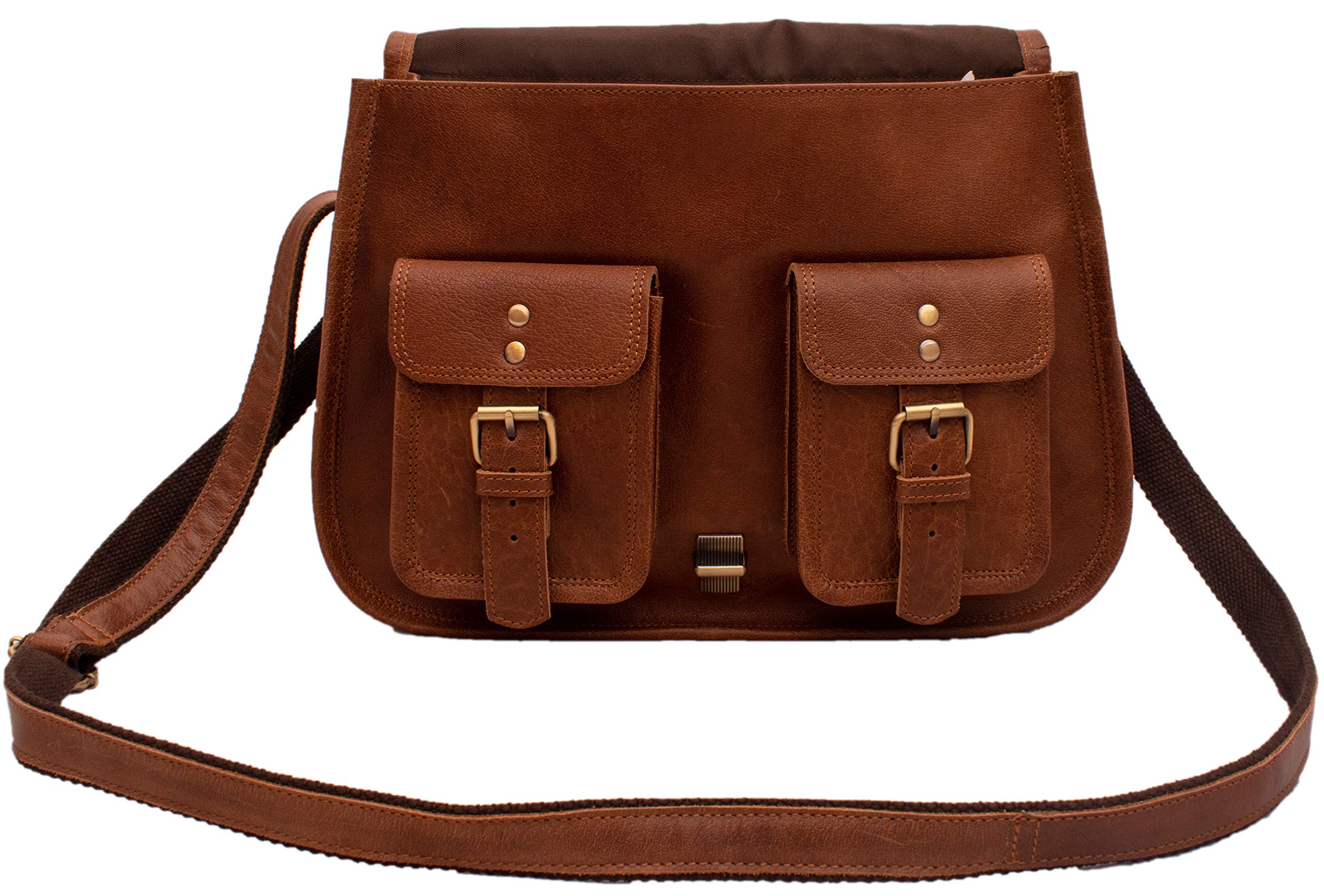 14 Inch Genuine Leather Purse for Women - Stylish Shoulder Bag & Crossbody Satchel - Ladies Tote Handbag for Travel, Work & Everyday Use