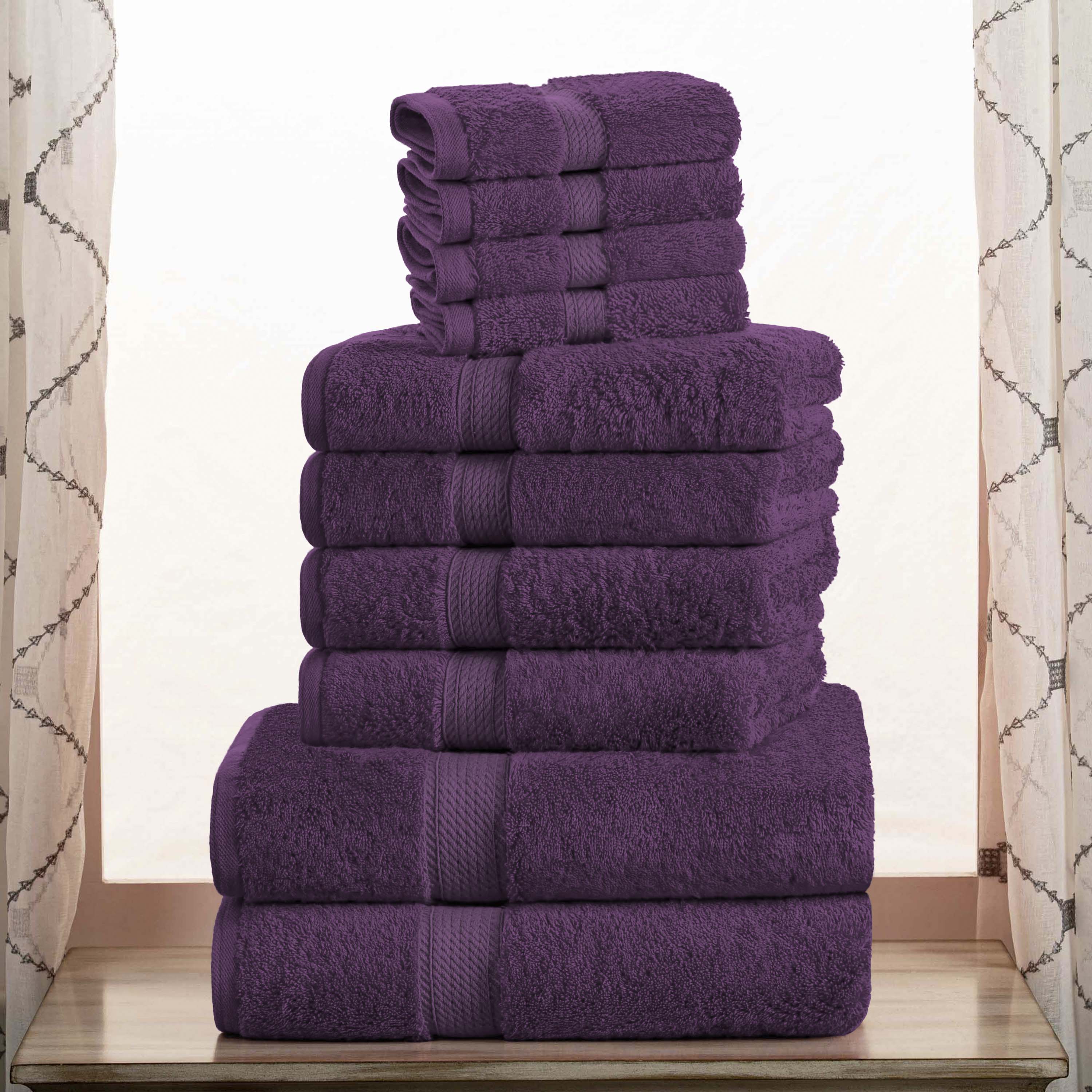 Premium Egyptian Cotton Plush Heavyweight Towel Set - 10 Piece Ultra Absorbent Luxury Bath Towels for Spa, Hotel & Home Use