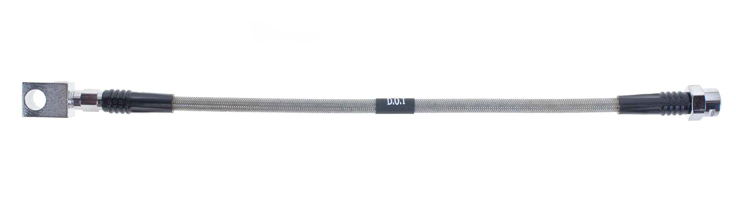 The Right Stuff FH06S Rear Braided Stainless Steel Brake Flex Hose with Block - High Performance Brake Line for Cars, Trucks & SUVs - Perfect for Off-Roading, Racing & Daily Driving