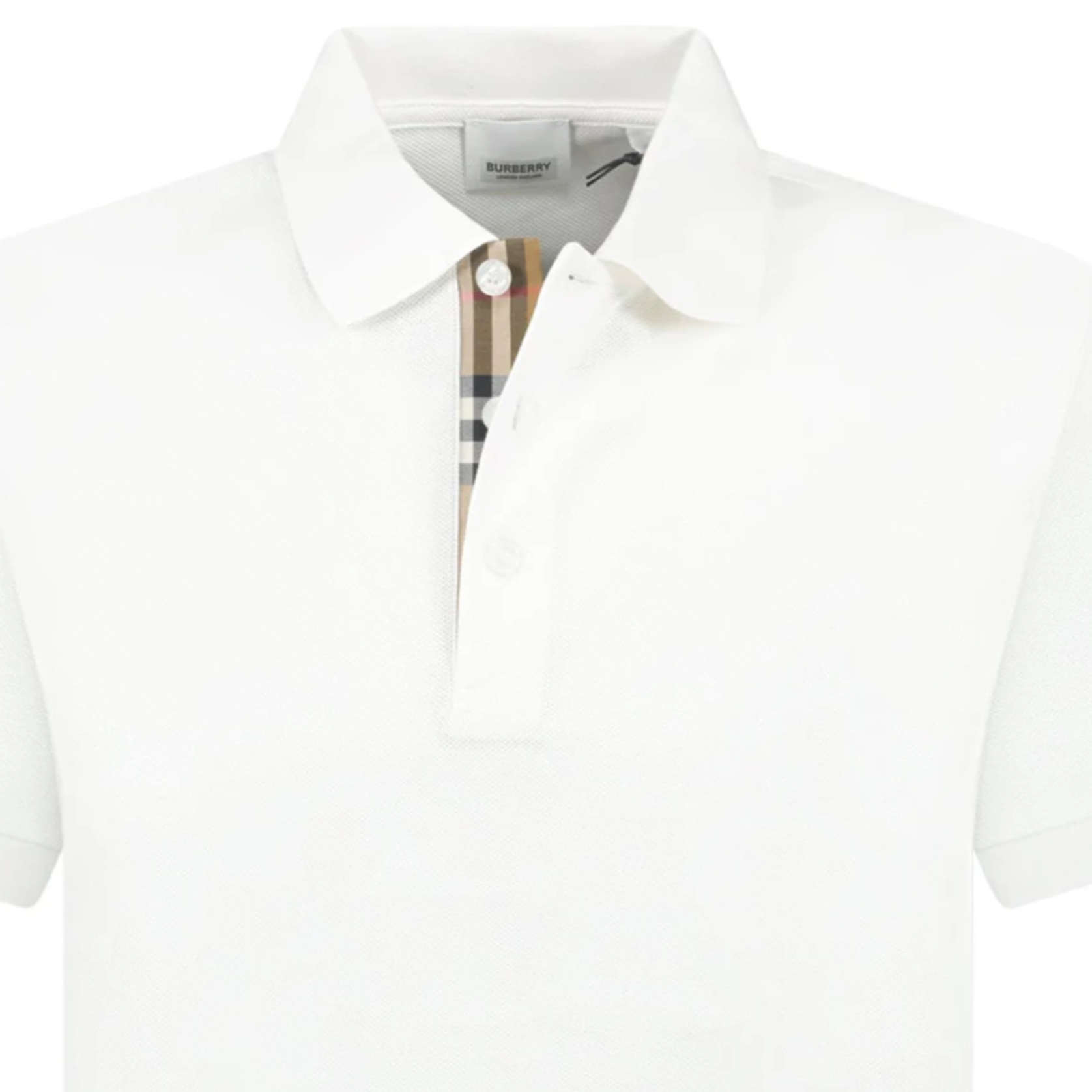 Burberry White Hartford Polo Shirt for Men - Classic Cotton Short Sleeve Casual Top - Perfect for Golf, Business Casual & Summer Outfits