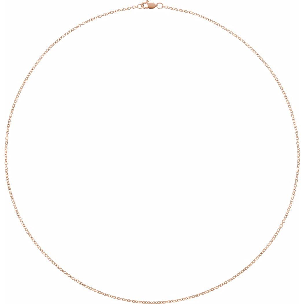 14K Rose Gold Filled 1.5mm Solid Cable Chain Necklace for Women & Men - Durable Everyday Jewelry for Layering, Gift Giving & Special Occasions