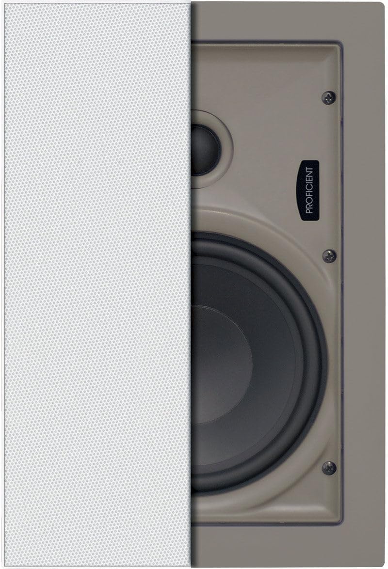 PROFICIENT AUDIO SYSTEMS PAS21672 / W672 6.5 Inch 2-Way Poly In-Wall Speakers - Pair for Home Theater & Surround Sound Systems