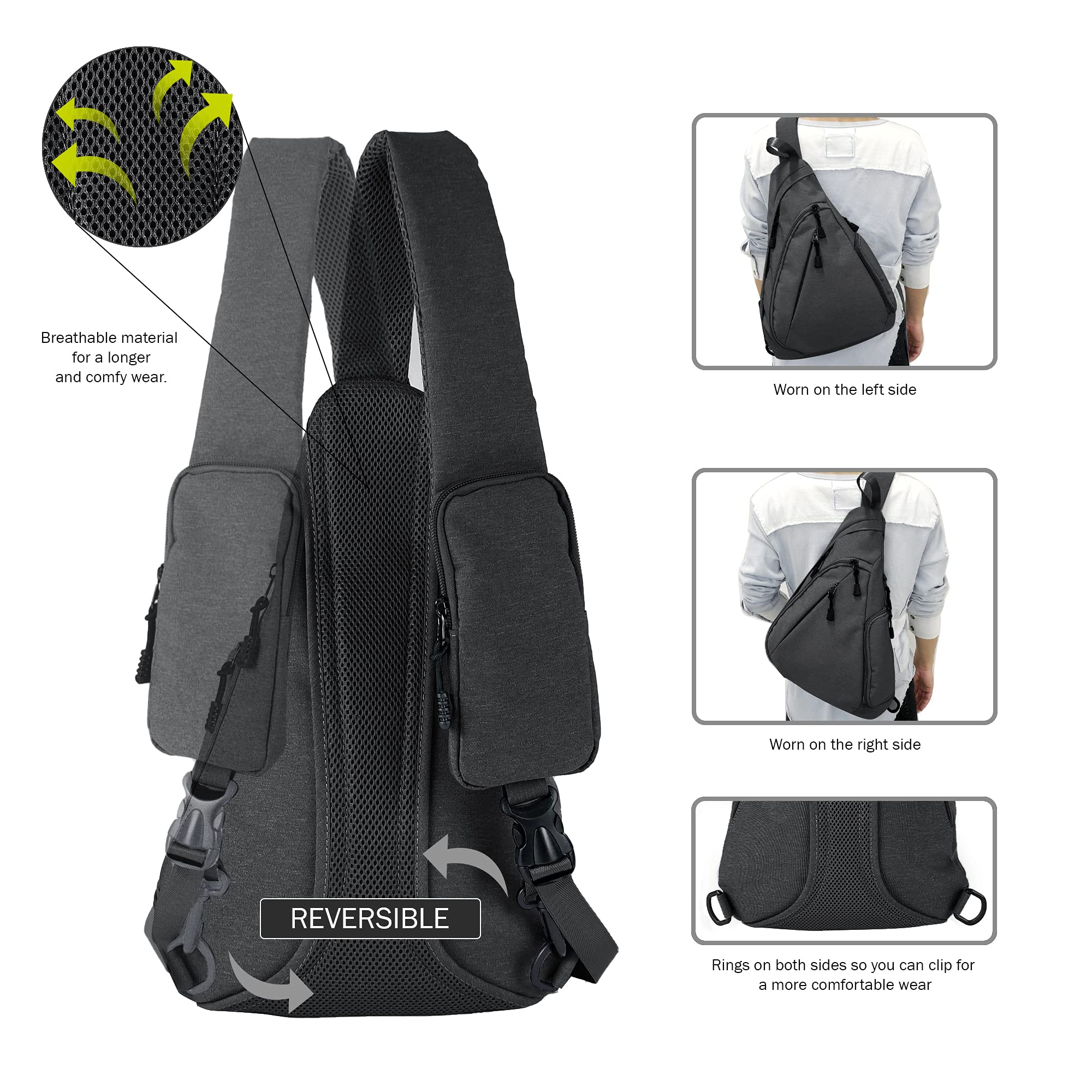JESSIE & JAMES Peyton Crossbody Sling Backpack - Concealed Carry Purse for Women & Men - Durable Outdoor Chest Bag & Shoulder Backpack - Perfect for Hiking, Travel, and Everyday Use