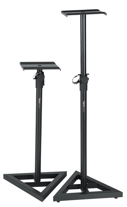 Premium Gator Studio Monitor Stands (Pair) - Heavy Duty Isolation Pads for Speakers, Reduce Vibrations & Improve Sound Quality - Perfect for Home Studios, DJ Setups & Professional Audio Workstations