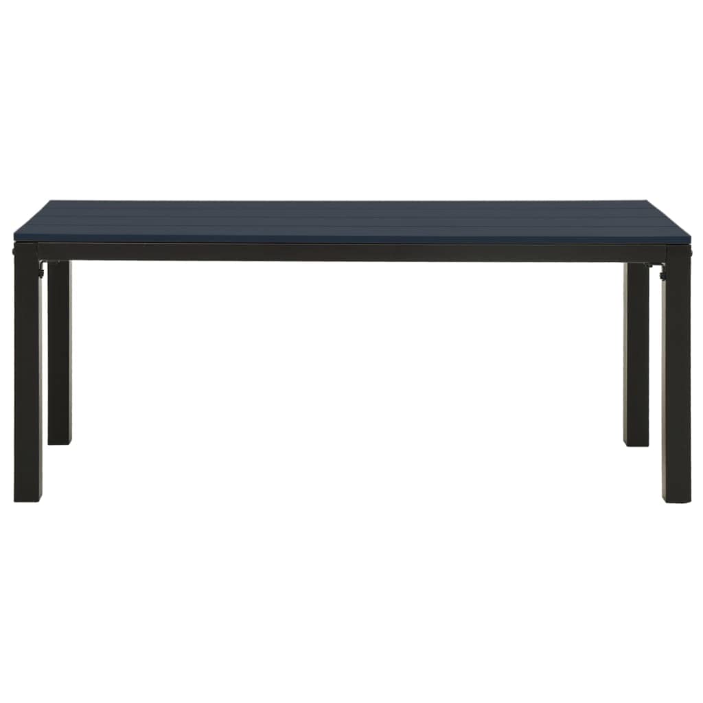 vidaXL 3-Piece Patio Dining Set - Outdoor Steel & WPC Furniture with Weather-Resistant Table & 2 Benches - Black - Perfect for Backyard, Garden or Poolside Dining