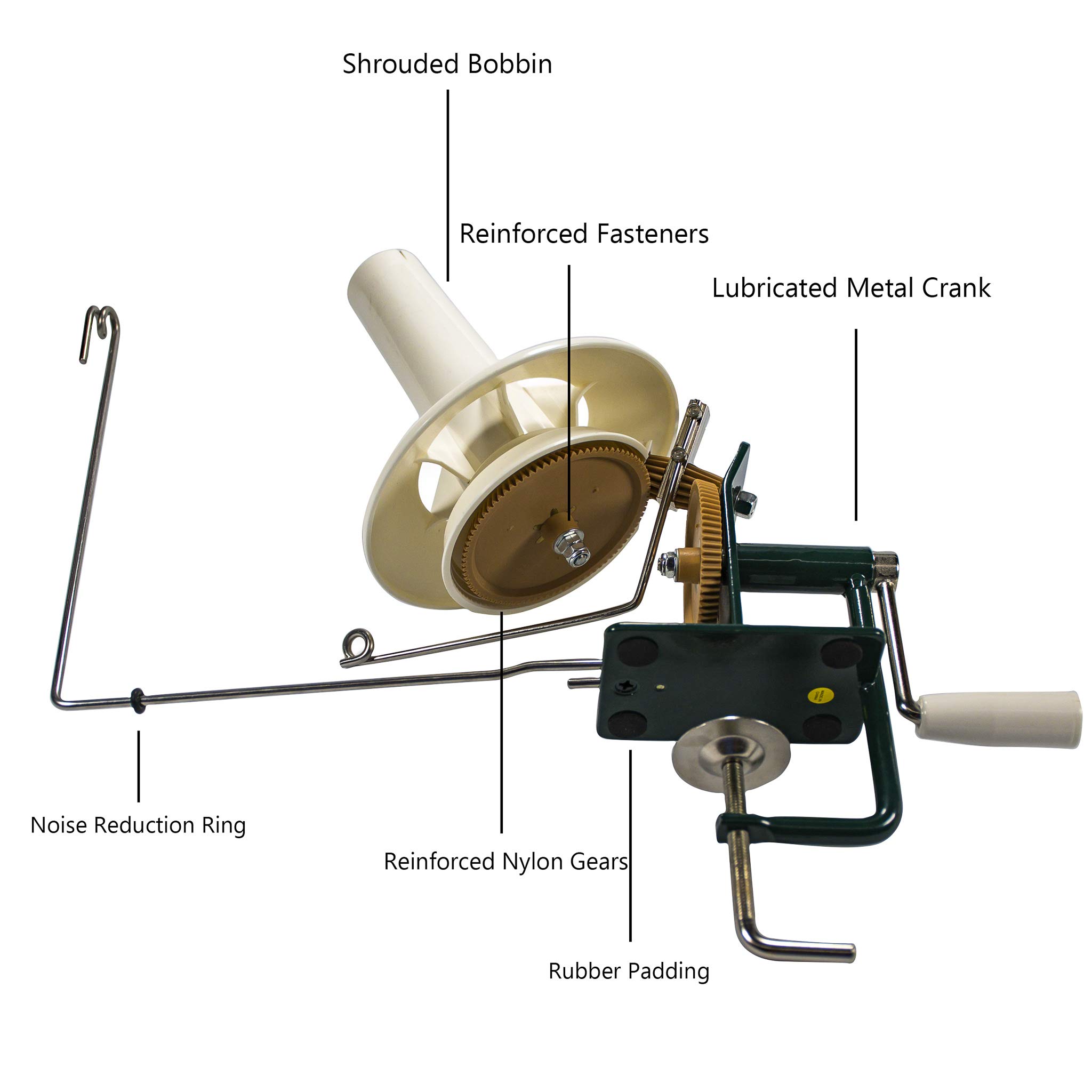 Stanwood Needlecraft Large Metal Yarn Winder for Knitting & Crocheting - 10 oz Capacity Wool Fiber String Ball Winder - Perfect for Crafting, DIY Projects & Yarn Organization