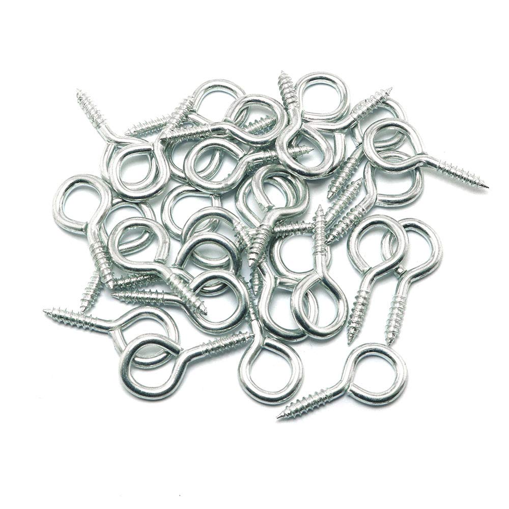 30PCS 1 Inch Screw Eye Hooks - Heavy Duty Eyelet Screws with Washers for Hanging Plants, Wind Chimes & Outdoor Decor - Rust Resistant Metal Eye Pins for DIY Projects & Home Organization