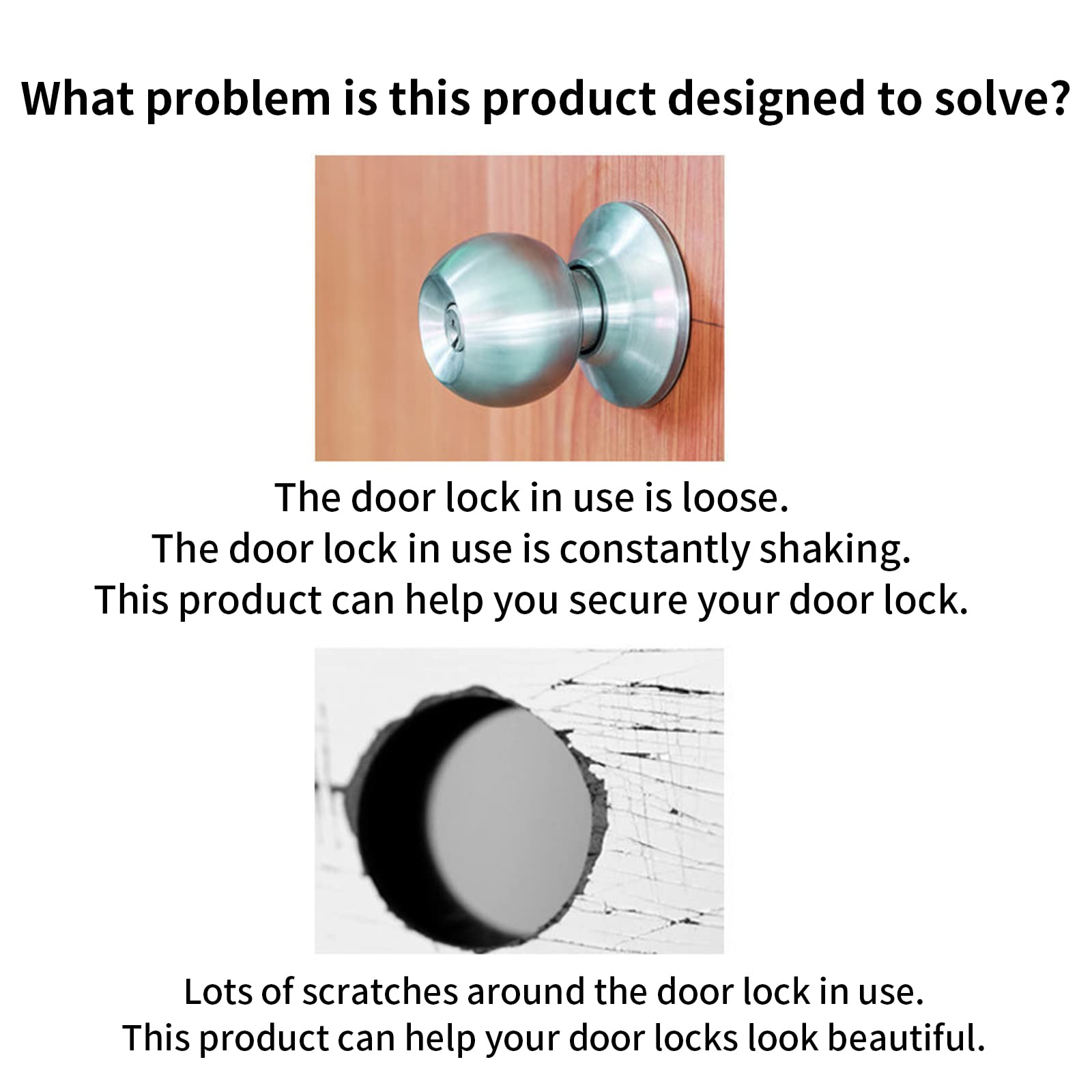 LOIYLLEN Stainless Steel Door Reinforcement Plate & Lock Repair Bracket - Secure & Fix Loose Door Knobs - Easy Installation (2 Pack) - Ideal for Home Security & Door Maintenance