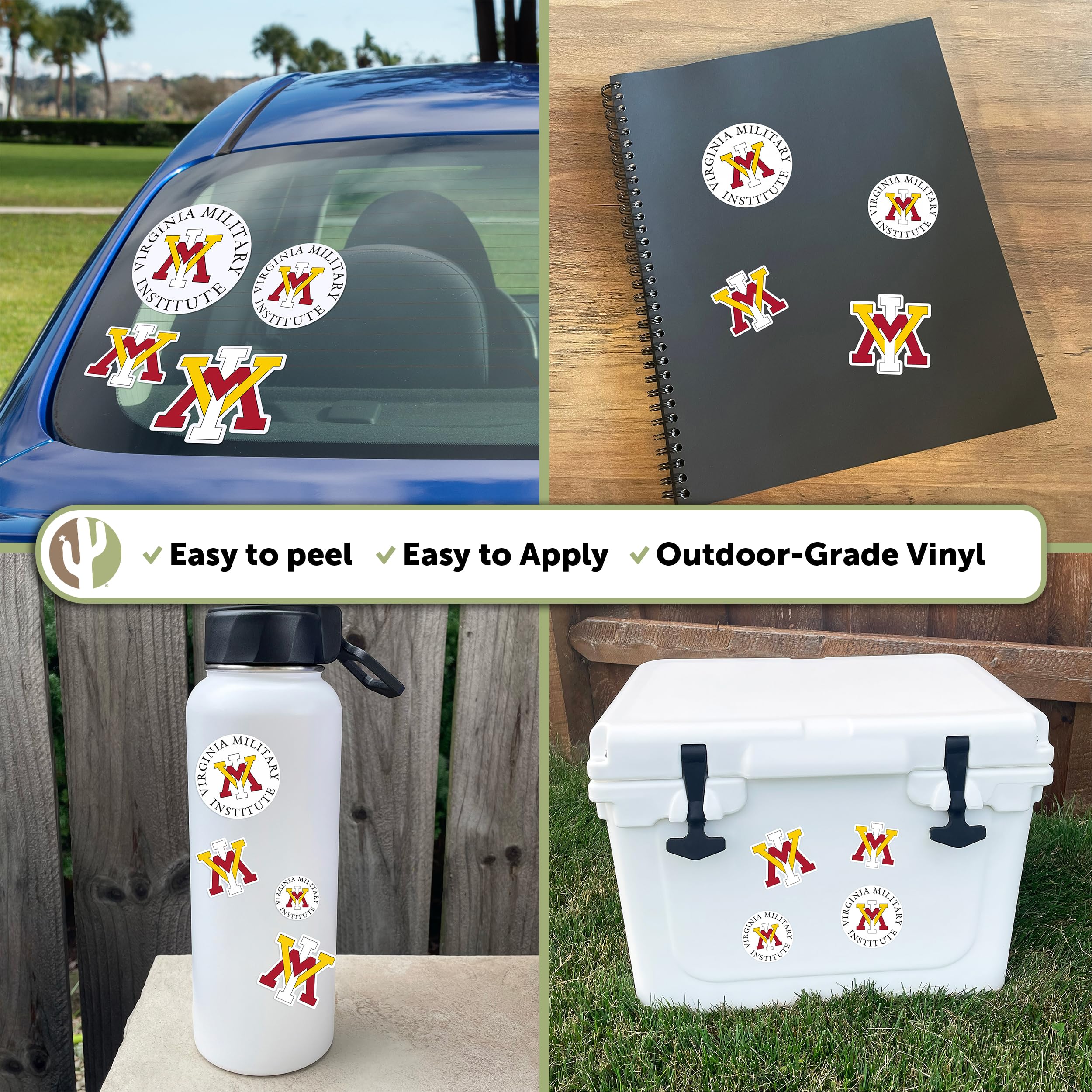VMI Keydets Vinyl Decal Sticker - Desert Cactus Design for Laptop, Water Bottle, Car & Scrapbook - Durable Military Institute Decals for College Pride & School Spirit - Perfect for Alumni Gifts & Game Day Accessories