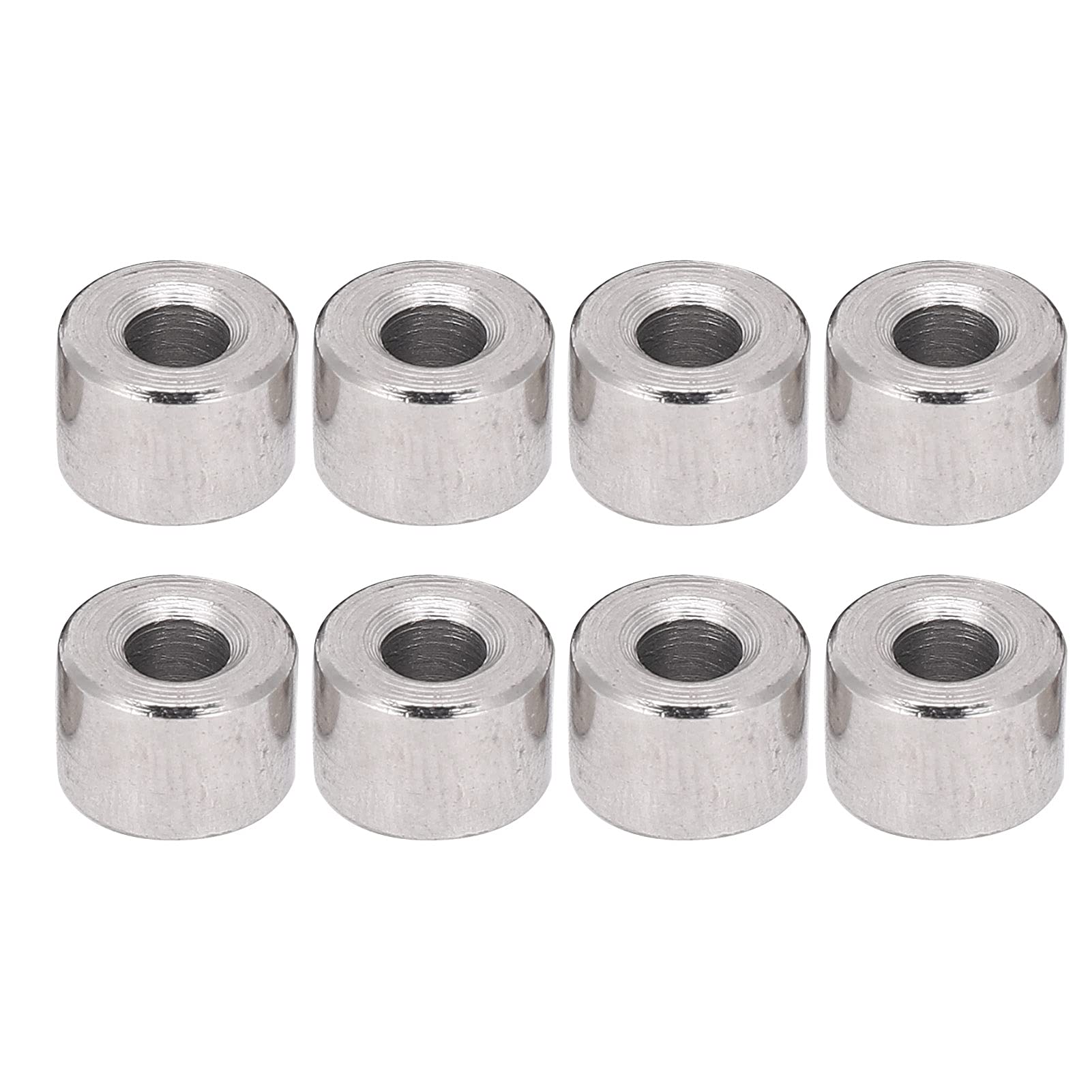 1/10 Scale RC Round Steel Column Accessory (8Pcs) - Compatible with HPI, HSP, Losi, Axial, Tamiya, Redcat, Himoto, Kyosho - Silver - Perfect for RC Car Upgrades & Off-Road Vehicle Modifications