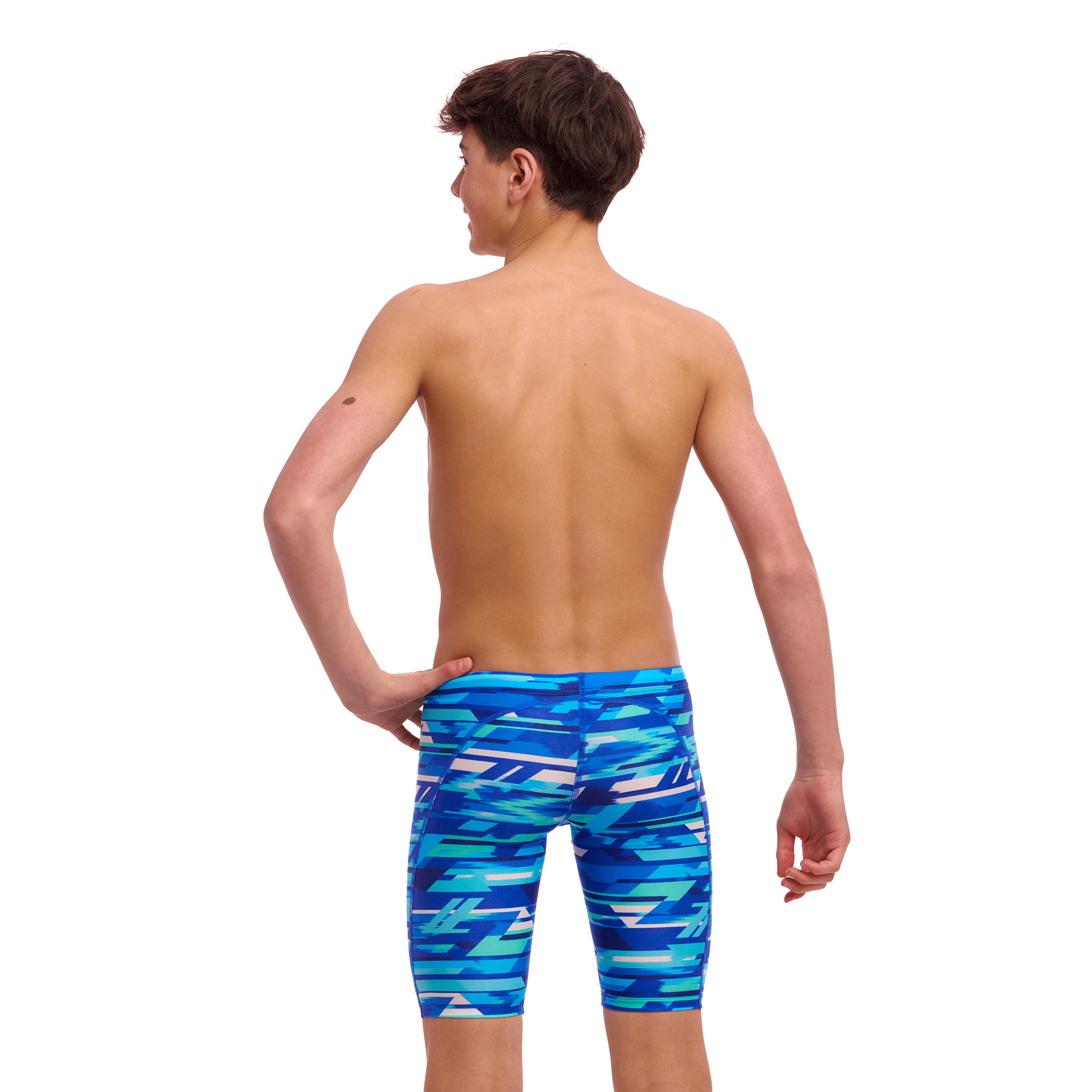 Funky Trunks Pace Racer Boys Swim Training Jammers - Quick Dry Competitive Swimwear for Kids & Youth - Perfect for Swim Practice, Lessons and Pool Workouts