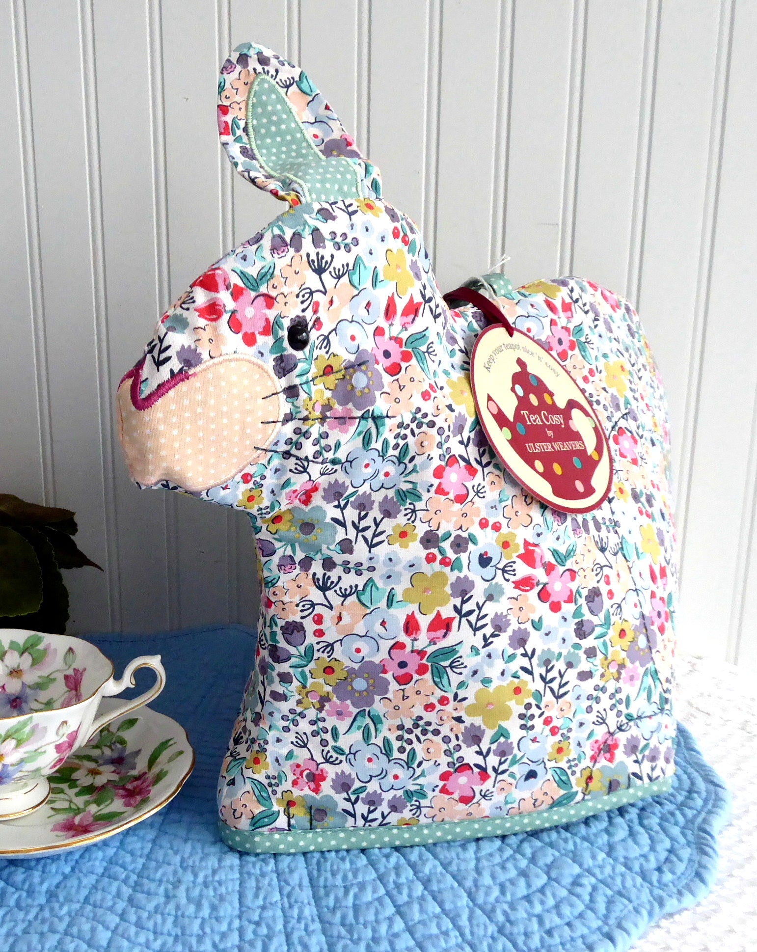 Chintz Rabbit Tea Cozy - Large Padded Bunny-Shaped Tea Pot Cover by Ulster Weavers - Perfect for English Tea Parties & Cozy Kitchen Decor