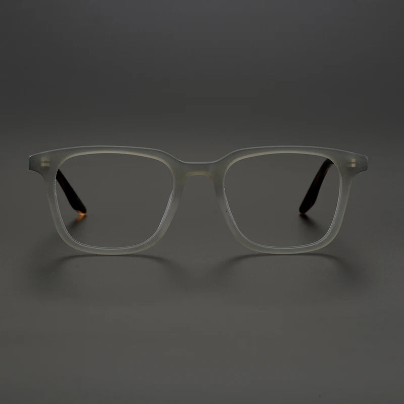 Stylish Black Acetate Square Full Rim Eyeglasses for Men - Classic Frame for Work, Reading & Everyday Use (Model 9020)