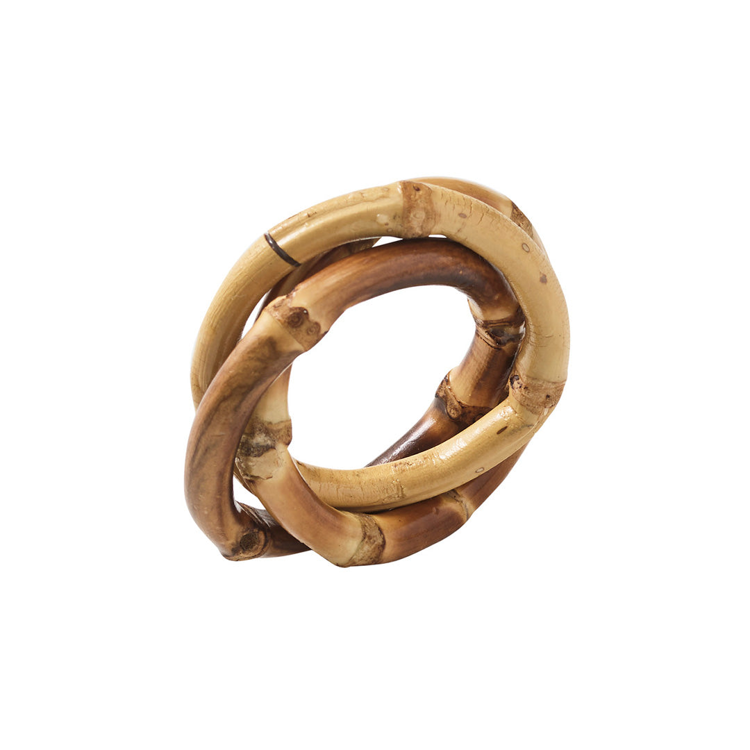 Eco-Friendly Bamboo Trinity Napkin Rings Set of 4 - Sustainable Table Decor for Dinner Parties, Weddings & Holiday Gatherings