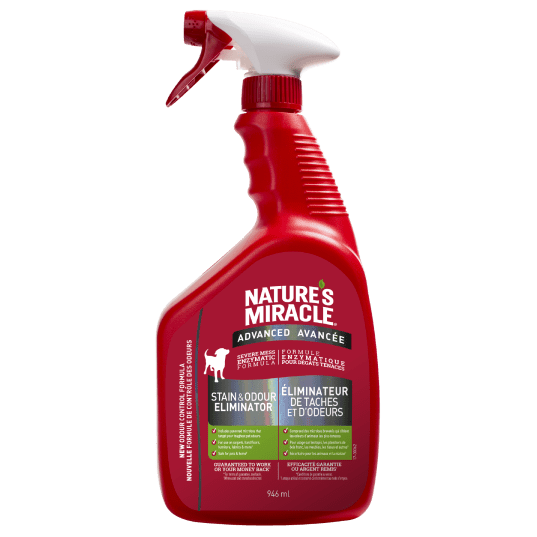 Nature's Miracle Advanced Dog Stain & Odor Eliminator - Enzyme-Powered Formula for Pet Accidents on Carpets, Floors & Furniture | Best for Dog Urine, Vomit & Feces Odor Removal